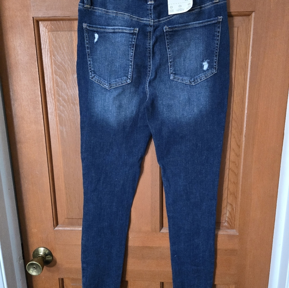 So high rise distressed skinny jegging jeans sz 5/ 27 nwt - Picture 3 of 5